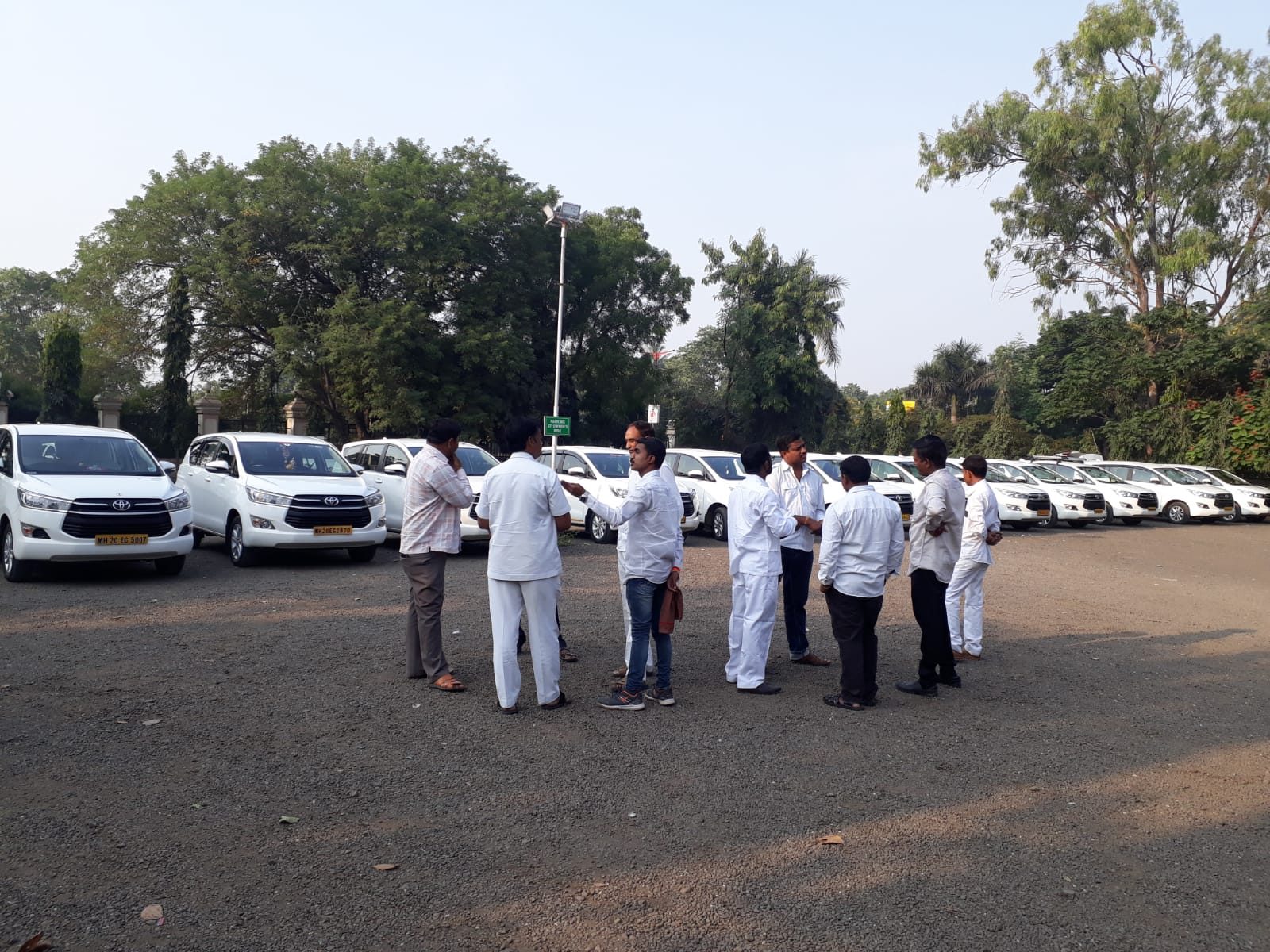 Toyota Innova Crysta fleet lined up - car rental Aurangabad
